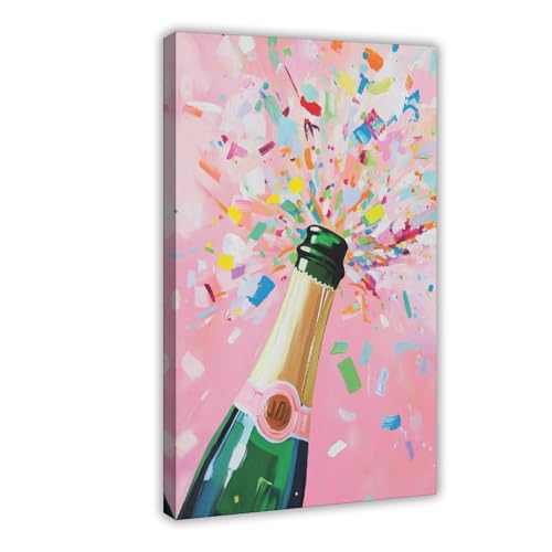Impression sur toile champagne rose de qualité supérieure 20x30cm