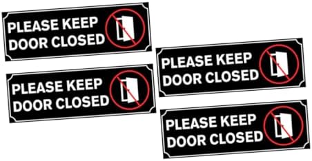 NUOBESTY 4 adet kapı hatırlatma çıkartması lütfen kapıyı kapatın suya dayanıklı kapı levhası ofis banyo oturma odası depo için uyarı levhası kapı güvenlik levhası - Görsel 1