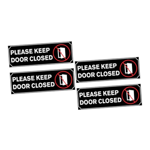 NUOBESTY 4 adet kapı hatırlatma çıkartması lütfen kapıyı kapatın suya dayanıklı kapı levhası ofis banyo oturma odası depo için uyarı levhası kapı güvenlik levhası
