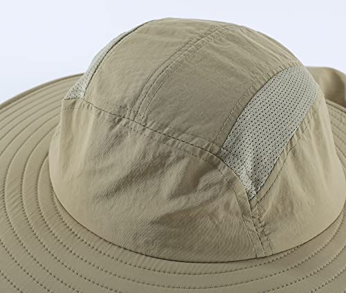 Image of Home Prefer Mens UPF 50+ Sun Protection Cap Wide Brim Fishing Hat with Neck Flap