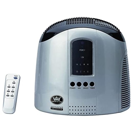 Prem-i-Air HM68801RC Purificateur d'air avec ioniseur et télécommande, argent