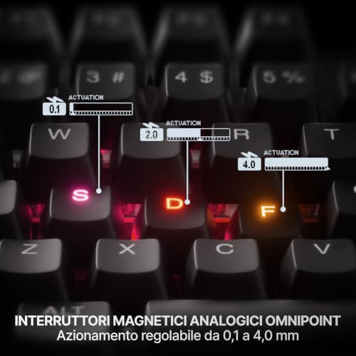 Apex Pro TKL Gen 3 Tastiera Meccanica Gaming - HyperMagnetic OmniPoint 3.0 switch - Attuazione regolabile - Innesco rapido - Tocco rapido/SOCD - OLED - RGB - USB-C - US QWERTY - Tastiera gaming - Immagine 6