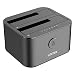 Unitek USB 3.0 to SATA I/II/III Mini Dual Bay External Hard Drive Docking Station for 2.5/3.5-Inch HDD SSD, Offline Clone Duplicator Function Support UASP & 10TB with 12V/3A Power Adapter