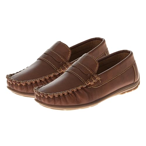 Image of Josmo Boys Moccasin Driving Loafers - Casual Dress Penny Slip On Boat Shoes (Sizes: 5-10 Toddlers / 11-13 Little Kids / 1-5 Big Kids)