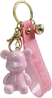 Electroplated Smooth Bear Keychain Pendant, Female Creative Car Key Chain, Couple Bag, Car Pendant Gift