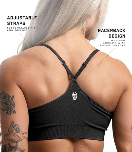 Image of Gymreapers Seamless Sports Bra for Women - Wireless Compression Padded Supportive Bras for Gym, Yoga, & Fitness