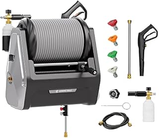Giraffe Tools Grandfalls Pressure Washer Plus+, Wall Mount Electric Pressure Washer, High Power Washer with 100ft Hose, 4 Quick Connect Nozzles, Foam Cannon for Cleaning Car/Driveway/Patio