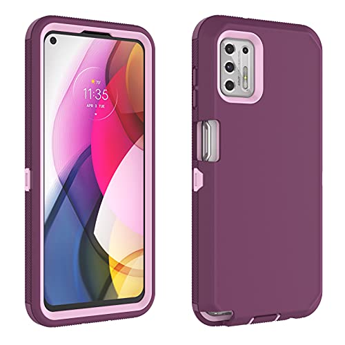 Thybx Moto G Stylus 2021 Case, Motorola G Stylus Case 2021, [Drop Protection] Full Body Shockproof Grip Plastic Bumper TPU 3-Layers Durable Solid Phone Sturdy Hard Cover for Moto G Stylus [Wine Red]