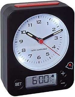 Blooming Weather Combo Analogue Alarm Clock with Radio-Controlled Time, Multi-Colour, 10.5 x 4 x 12 cm