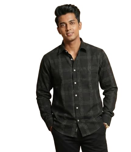 Image of RuggedNap Checked Cotton Shirt for Men | Premium Casual Plaid Shirt, Soft Breathable Everyday Wear