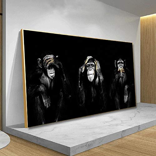 Peinture sur toile singe drôle : l'art mural idéal pour grand salon