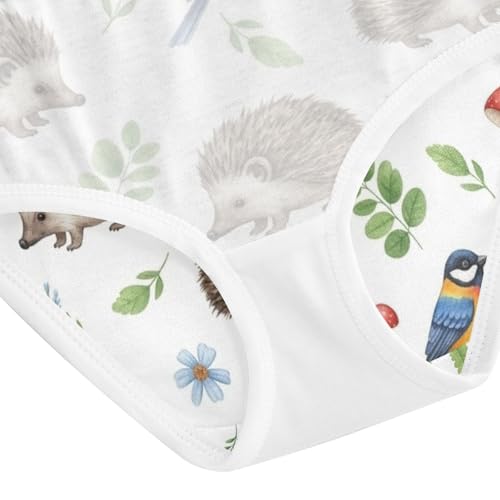 Kids Underwear, Hedgehogs Toddler Girl Briefs, Girls' Cotton Brief Underwear, 2T–8 Years4