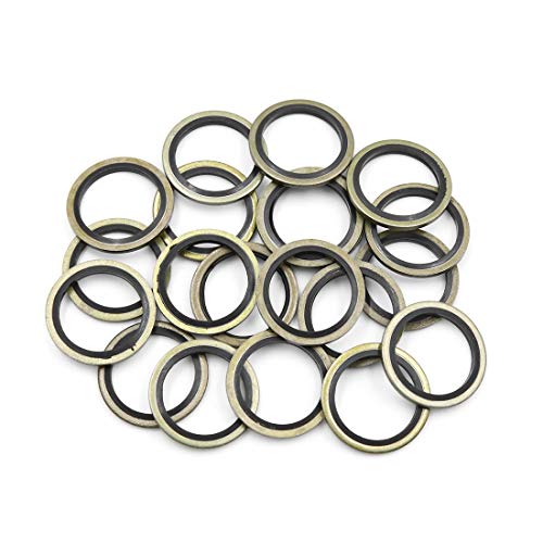 X AUTOHAUX 20pcs Engine Oil Crush Washers Drain Plug Gasket 22mm ID 30mm OD