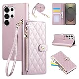 ⭐ Design à motifs de carreaux unique: cette housse de protection de style portefeuille est spécialement Coque pour Samsung Galaxy S25 Ultra et fabriquée en cuir PU de haute qualité. Elle peut être portée en bandoulière ou à la main. Un compartiment zippé est présent sur le côté pour ranger en toute sécurité la monnaie et vos petits objets personnels.