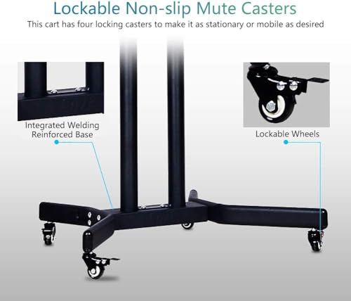 Soporte móvil para TV con ruedas ajustable para pantallas planas miniatura 5