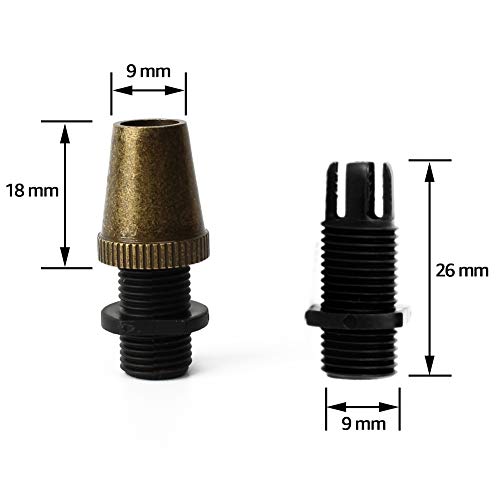 Retro Metal 20 Pcs Strain Relief Cord Connector Pendant Lighting Cord,Prunlla Aluminum Threaded Cord Grip Wire Clamp For Handmade Lighting,Lamps,Pendant (Antique Bronze) #TOP2