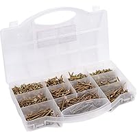 Connex Universele schroeven Assortiment 900-delig - Diverse maten - Verzonken Kop - PZ Pozidriv-aandrijving - Volledige schroefdraad - Geel verzinkt/ schroevenset/assortimentskist / DP8500131