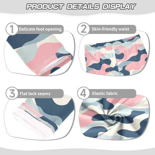 KLL Hand Drawing Camouflage Wavy Toddler Girls Legging Stretch Full Length Athleisure Pants Running3