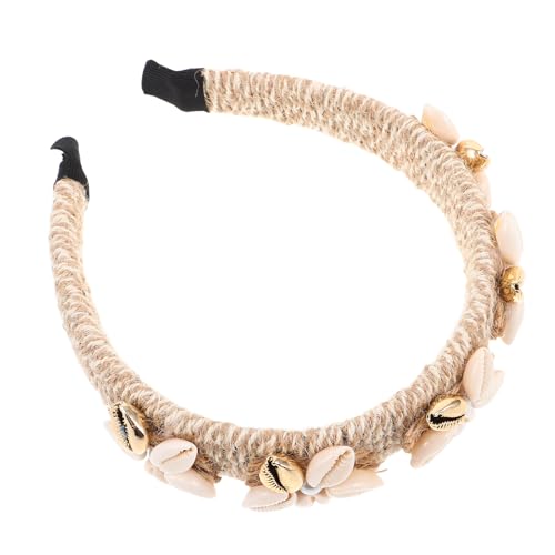 WEKADRIN Cerchietto per capelli con ampio bordo di perle, materiale delicato sulla pelle, senza pressione, per donne e ragazze, leggero, per spiaggia, vacanze e tutti i giorni