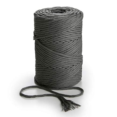 Macrame Cord Cotton Rope 3 mm 1/8 in, 306 yd – 1 PLY Super Soft Cotton Single Twisted String for Macrame Dream Catcher, Boho Wall Hanging Feather, Plant Hanger, and Wall Tapestry – MB Cordas