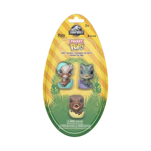 Funko Pop! Pocket Egg: Jurassic Park Spring - Baby Raptor​, Dilophosaurus, and Stygimoloch - Collectable Vinyl Figure - Gift Idea - Official Merchandise - Toys for Kids & Adults