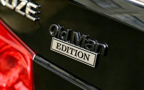 Image of 3D Old Man Edition Chrome Emblems Badges Sticker Car Vehicle, Truck, Motorcycle, RV, Scooter, SUV, Door, Window, Room, Wall and More Decoration (Black Eedition)