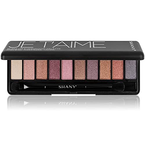 Shany Je Taime Travel Eyeshadow Palette - 10 Nude Eye Shadows In Mini Makeup Palette With Blendable Matte And Shimmer Shades And Mirror #TOP10