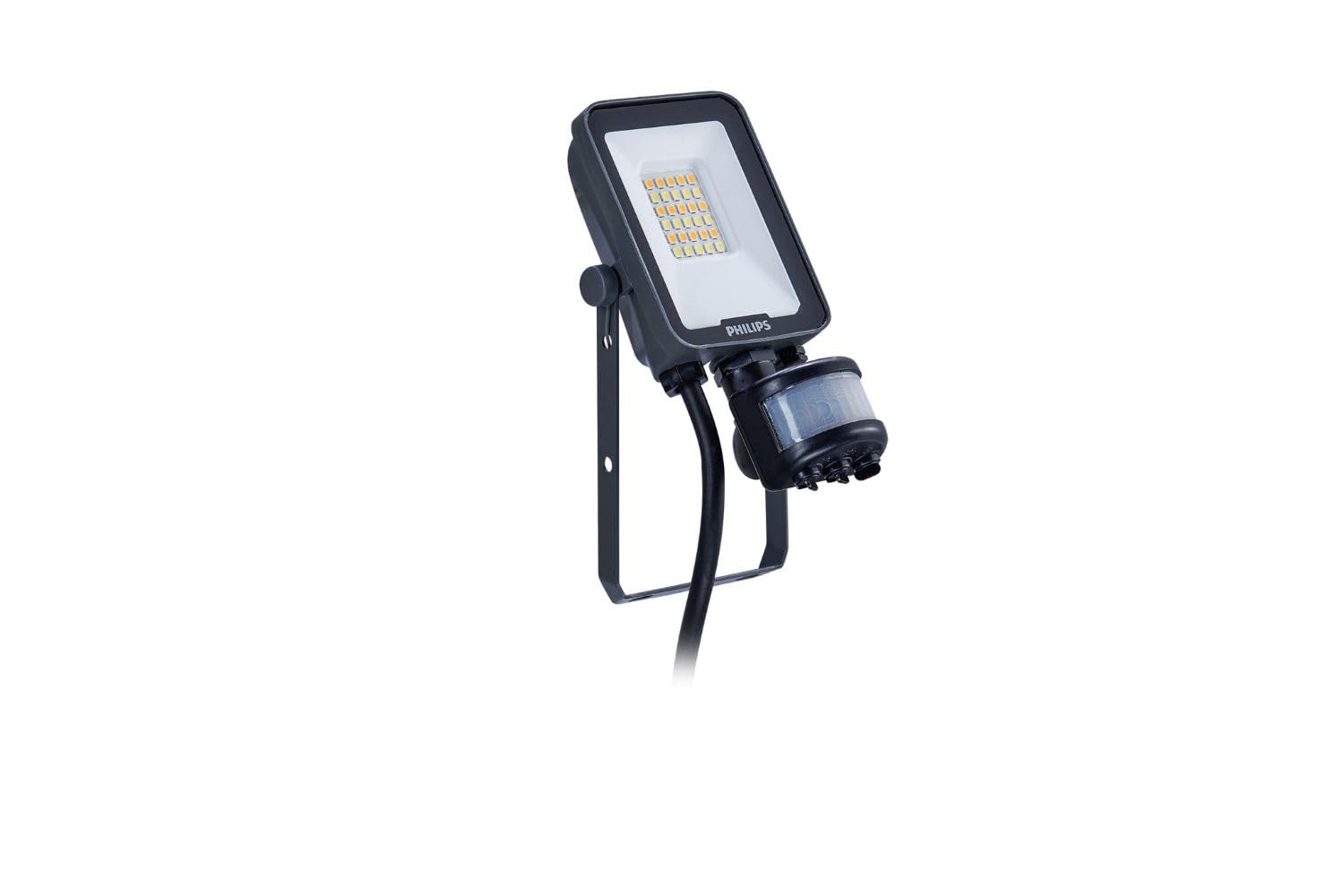 Philips Ledinaire All-in LED Floodlight with Motion Sensor 10W 1100-1200lm – 3000K/4000K/6500K Selectable CCT, IP65 Outdoor Security Light, 110° Beam, IK07, Adjustable Bracket