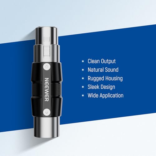 NEEWER PP04 Preamplificador Micrófono Solo para Dinámicos Mics, 3-Pin XLR Preamplificador Accesorio con 25dB Gain & Salida Audio Limpia Pura Alta Fidelidad Baja Impedancia, Requiere 48V Phantom Power - imagen 3