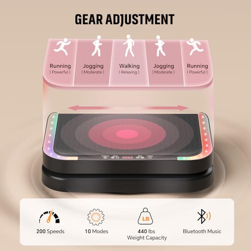 Image of Vibration Plate Machine for Lymphatic Flow & Muscle Recovery, Vibration Fitness Platform with Bluetooth & LED Modes, 440 Lb Capacity & 200 Levels for Home Use