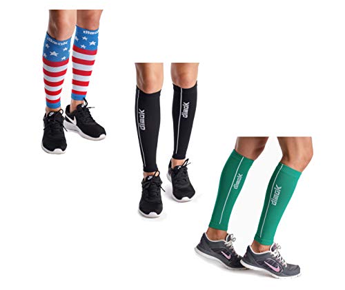 dimok Calf Compression Sleeves Pair - Leg Compression Socks for Calves Running Women Men - Best for Shin Splint Muscle Pain Better Circulation