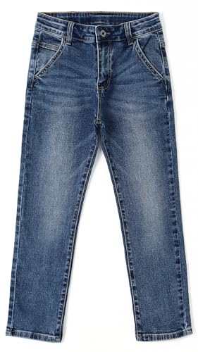 KIDSCOOL SPACE Girls Jeans,Kids Elastic Band Inside Ripped Denim Pants