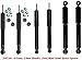 DTA 40602 Full Set of 6 Shocks Quad Shock System Compatible With Ford Bronco 1984-1996; F150 4WD 1980-1989. 4 For Front and 2 Rear