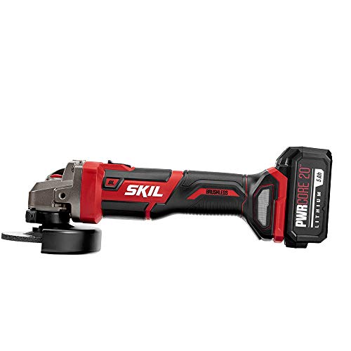 Skil Pwr Core 20 Brushless 20V 4-1/2 Angle Grinder, Included 5.0Ah Battery, Pwrjump Charger And Pwrassist Usb Adapter - Ag2907-1A #TOP5