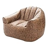 LapEasy Bean Bag Chair Cover, Huge Bean Bag Chair for Adults and Kids(No Filler), Leather Chair Cove