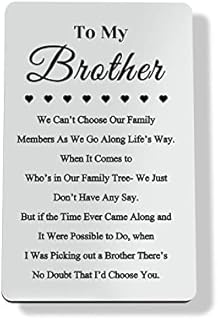 To My Brother Gifts Engraved Wallet Card Inserts for Brother Big Little Brother Brothers in Law Brother Gifts from Brother Sister Metal Wallet Card Inserts Gift from Sister Brother