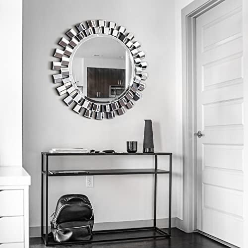 Jacuko Round Wall Mirror Decorative - 31.5 Inches Sunburst Large Accent Wall Mirror For Home Office #TOP5