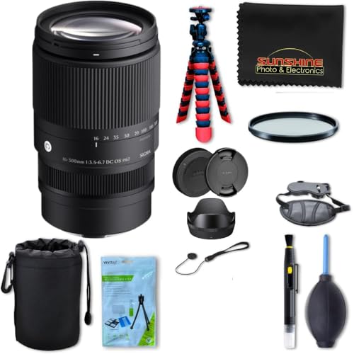 Image of Sigma 16-300mm f3.5-6.7 DC OS Contemporary Lens (Canon RF Mount + Sunshine Professional Accessories Bundle)