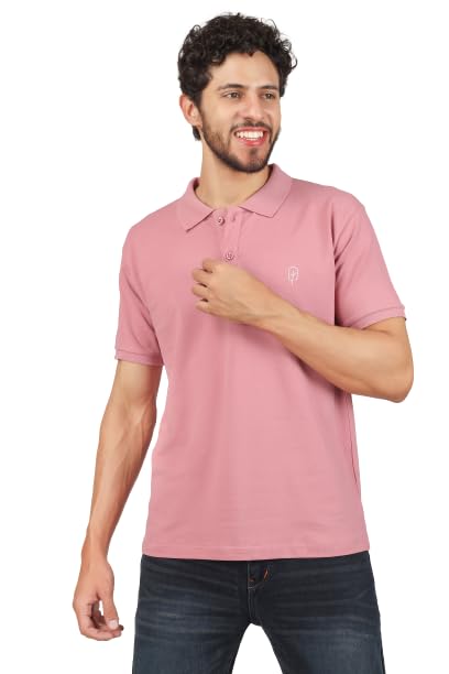 Image of Men's Regular Fit Polo Collar Half Sleeve T-Shirt Cotton Blend Polo T-Shirt Comfortable Lightweight Plain T-Shirt