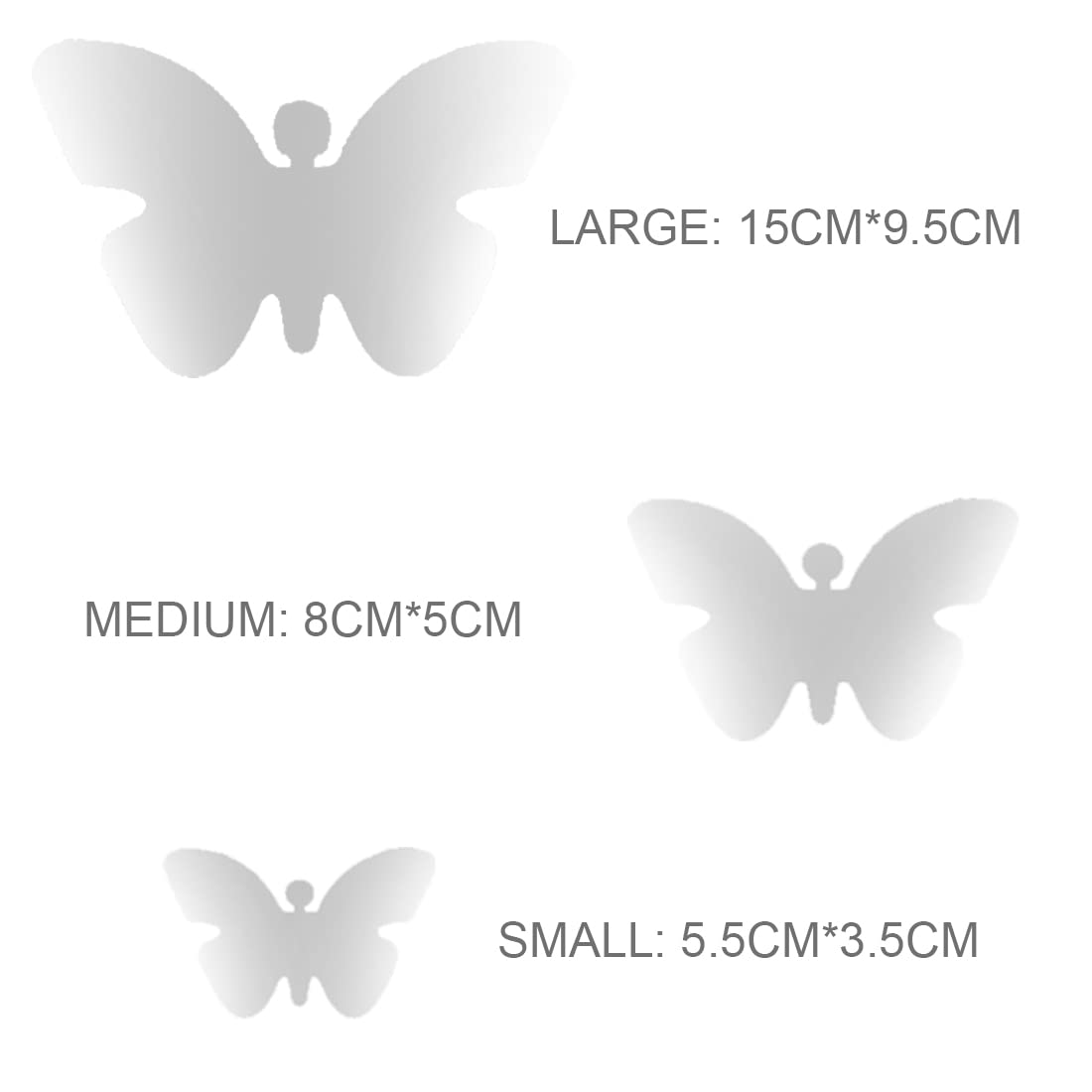 30PCS Argento Farfalla Specchio Wall Sticker Combinazione 3D Specchio Wall Sticker Home Decor