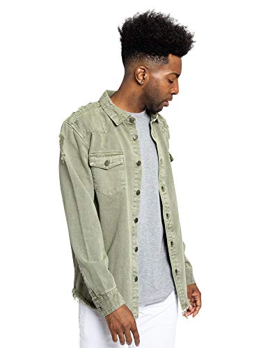 Image of VICTORIOUS Men's Distressed Denim Jacket