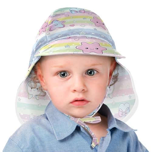 Bow Star Cartoon Infant Sunhat Toddler Boy Bucket Hat Toddler Girl UPF 50 Adjustable Traveling Camping2