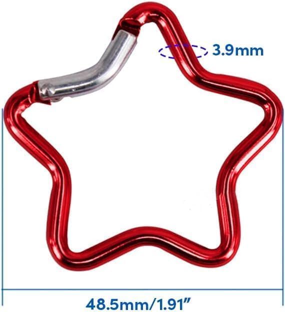 1 Pc Carabiner Clip Star Shaped Climbing Buckle Aluminum Alloy Heavy Duty Keyring Hook for Camping Fishing Hiking Traveling Spring Loaded Carabiner Keychain Accessory - Image 3