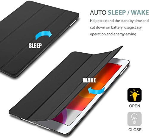 Image of MOCA Case for iPad 9 9th 8 8th 7 7th Generation 10.2 inch inch 2021 2020 2019 Launch A2603 A2604 A2605 A2270 A2428 A2429 A2430 A2197 A2198 A2200 iPad Smart Flip Cover Case (Black)