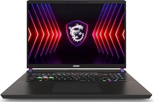 Image of MSI Vector 17 HX 17.3" QHD+ 240Hz Gaming Laptop, Intel Core i9-14900HX, NVIDIA RTX 4070 8GB, 32GB DDR5, 1TB NVMe SSD, WiFi 7, Thunderbolt 4, Windows 11, Black, QWERTY -English (Renewed)
