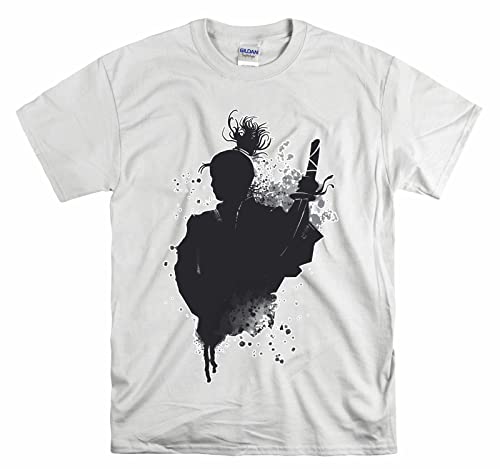 T-shirt samouraï blanc XL unisexe en coton confortable pour homme et femme