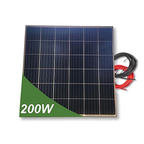 Panel solar monocristalino 200W 12V placa cuadrada con cable de 5 metros células PERC de alta eficiencia