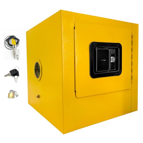 Image of Flammable Safety Cabinet,13 inchx13 inchx13 inch Safety Storage Cabinet,Flammable Cabinet Galvanized Steel Explosion Proof,Flammable Welded Bin Fireproof for Industrial Use - 2Ga