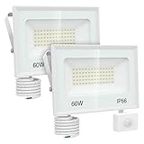 【FLEXIBEL & EFFIZIENTE KÜHLUNG】Der Abstrahlwinkel des 60W LED Strahler mit Bewegungsmelder ist 120°. Mit dem Metallhalter kann der Strahler überall sicher montiert werden. Der Lampenkörper kann um 180 ° verstellt werden. Das einzigartige Aluminiumgehäuse bietet auf der Rückseite beste Wärmeableitung für eine lange Lebensdauer.