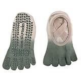 [DAYCLOSET] ヨガ ソックス レディース 5本指 滑り止め グラデーション バイカラー クロスバンド 脱げにくい goods121 (22.5-25.0cm) グリーン×ピンク